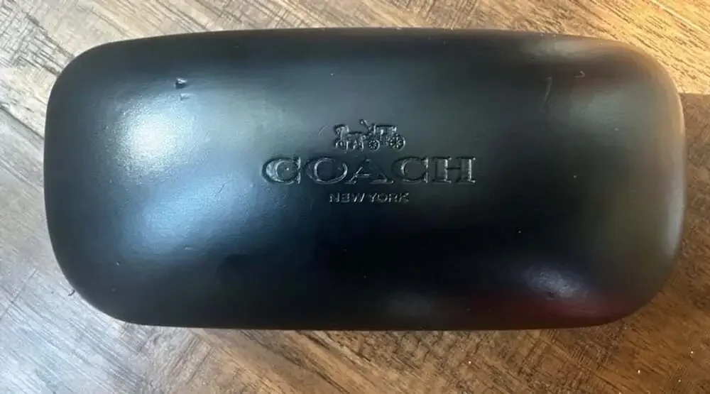 Coach Hard Glasses Sunglasses Case Black With Cleaning Cloth